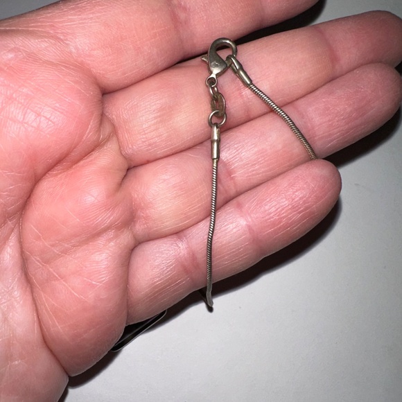 Purple Stone Pendant Necklace – Silver Chain – Unique Marbled Look - Picture 5 of 7